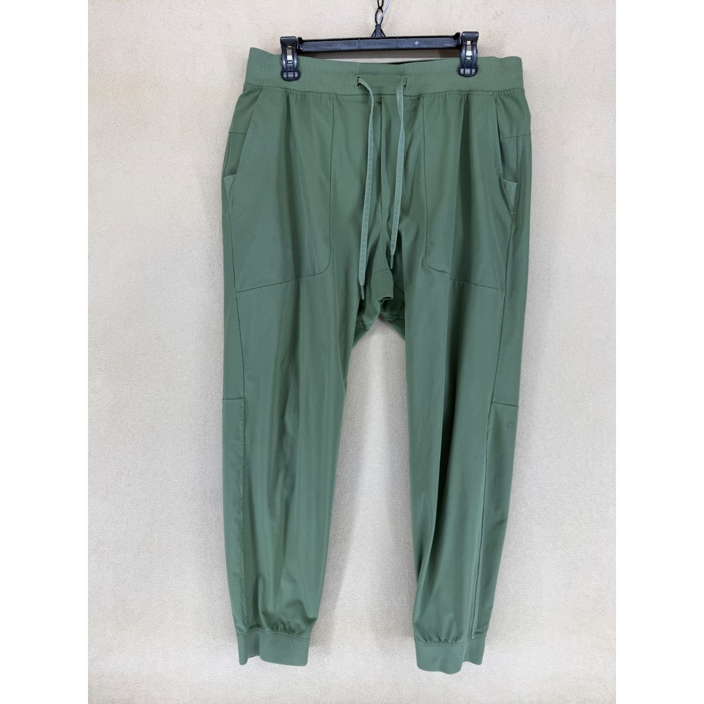 Lululemon Mens Large Green Cargo ABC Jogger Pants Drawstring Waist Athleisure
